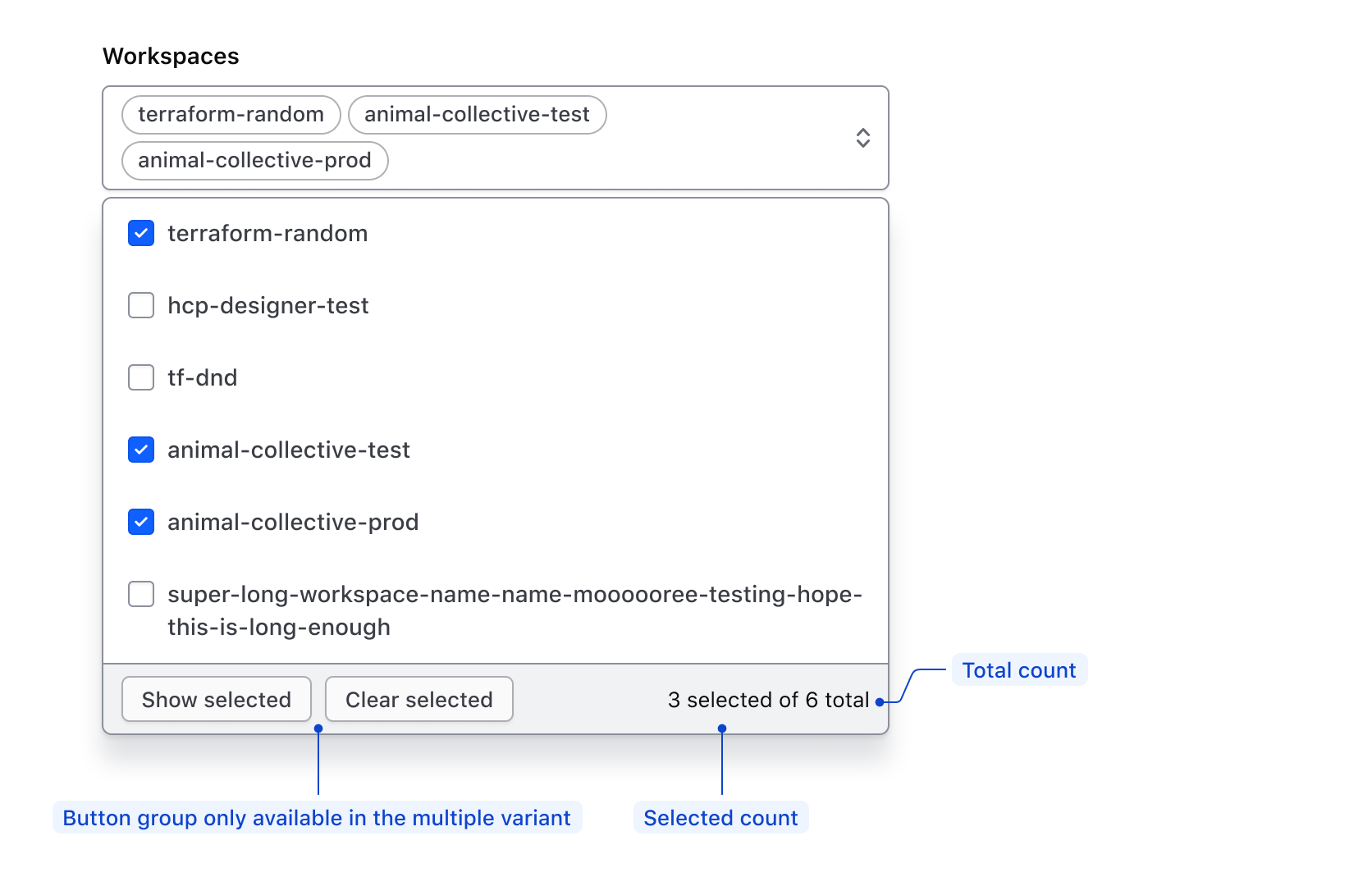 Generic content enabled before the list in both Single and Multiple components